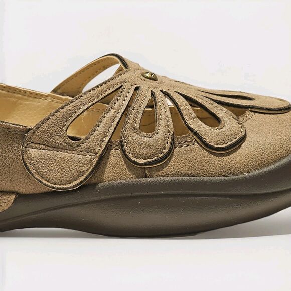 JBU Pearl Eco Vegan Ballet Flats Women’s 8M Tan Brown Cutout Comfort Sustainable - Picture 9 of 13